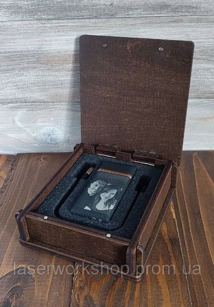 Запальничка USB з індивідуальним гравіюванням у подарунковій дерев'яній коробці 8031 фото